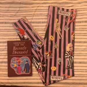 Rare Blackmilk Beetlejuice Cartoon Striped Leggings NWOT